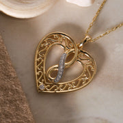14K Solid Gold Infinity and Heart Necklace K28