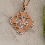 Load image into Gallery viewer, 14K Solid Gold 4 Cross Necklace K35
