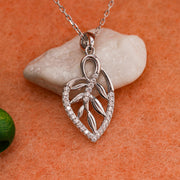 14K Solid Gold Heart Leaf Necklace K38