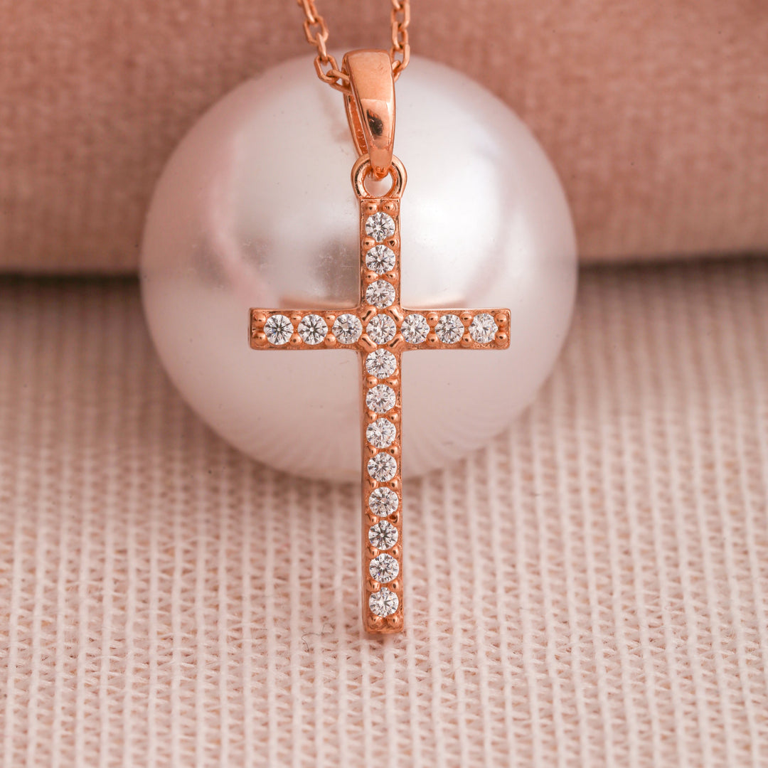 14k Solid Gold Cross Necklace K41