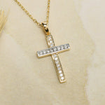 Load image into Gallery viewer, 14K Solid Gold Cross Necklace K33
