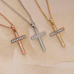 Load image into Gallery viewer, 14K Solid Gold Cross Necklace K33
