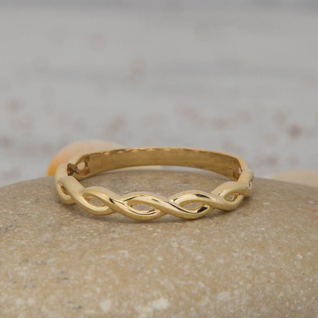 14K Solid Gold Infinity Ring Y44