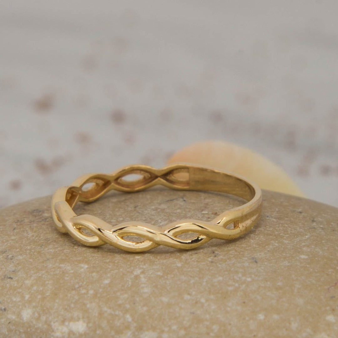 14K Solid Gold Infinity Ring Y44