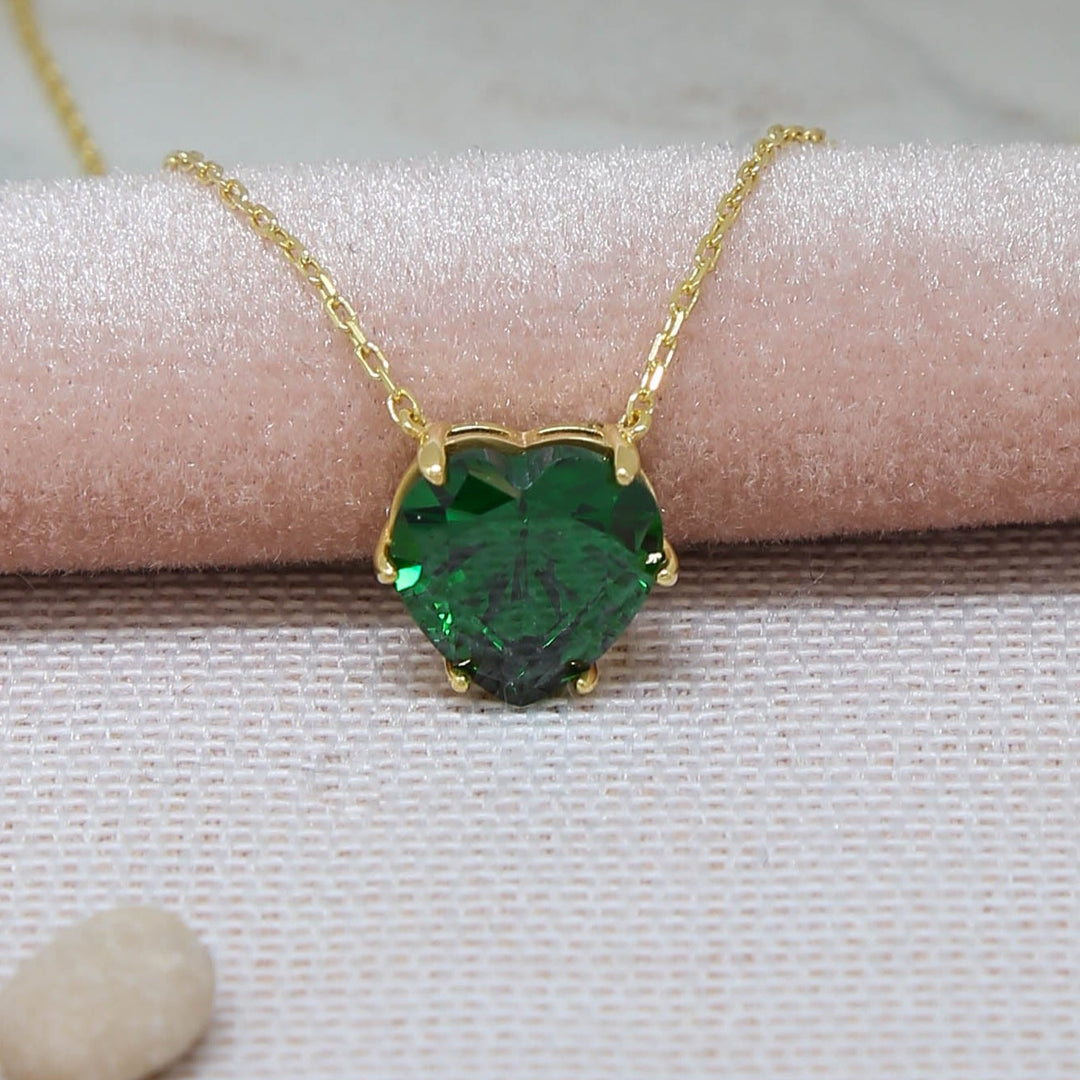 14K Solid Gold Stone Necklace K90