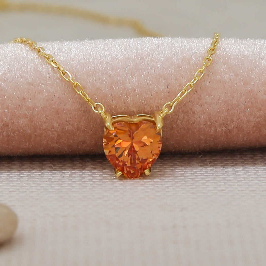 14K Solid Gold Stone Necklace K90