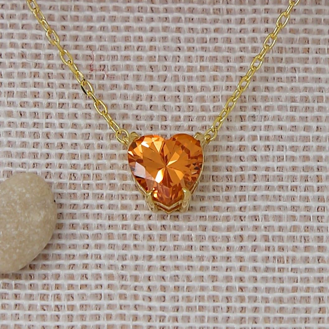 14K Solid Gold Stone Necklace K90