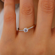14K Solid Gold Solitaire Ring T18