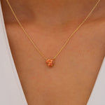 Load image into Gallery viewer, 14k Solid Gold Solitaire Necklace K92
