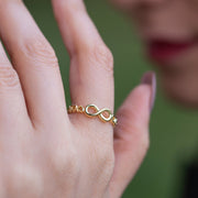 14K Solid Gold Infinity&Heart Ring Y87
