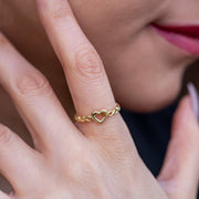 14K Solid Gold Heart&Infinity Ring Y94
