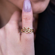14K Solid Gold Infinity Ring Y122