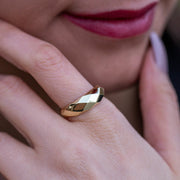 14k Solid Gold Geometric Ring Y91
