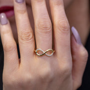 14K Solid Gold Infinity Ring Y132