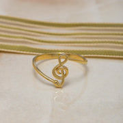 14K Solid Gold Treble Clef Ring Y48