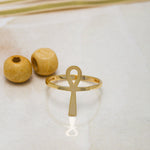 Load image into Gallery viewer, 14K Solid Gold Cross Ring Y49
