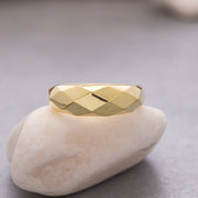 14k Solid Gold Geometric Ring Y91
