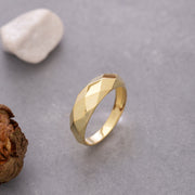 14k Solid Gold Geometric Ring Y91