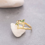 Load image into Gallery viewer, 14K Solid Gold Bamboo Ring Y99
