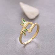 14K Solid Gold Bamboo Ring Y99