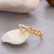 14K Solid Gold Heart&Infinity Ring Y94