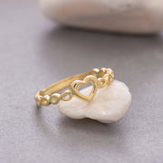 14K Solid Gold Heart&Infinity Ring Y94