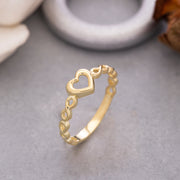 14K Solid Gold Heart&Infinity Ring Y94