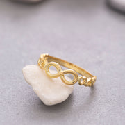14K Solid Gold Infinity&Heart Ring Y87