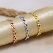 14K Solid Gold Chain Shaped Ring Y52