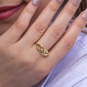 14K Solid Gold Infinity Ring Y110