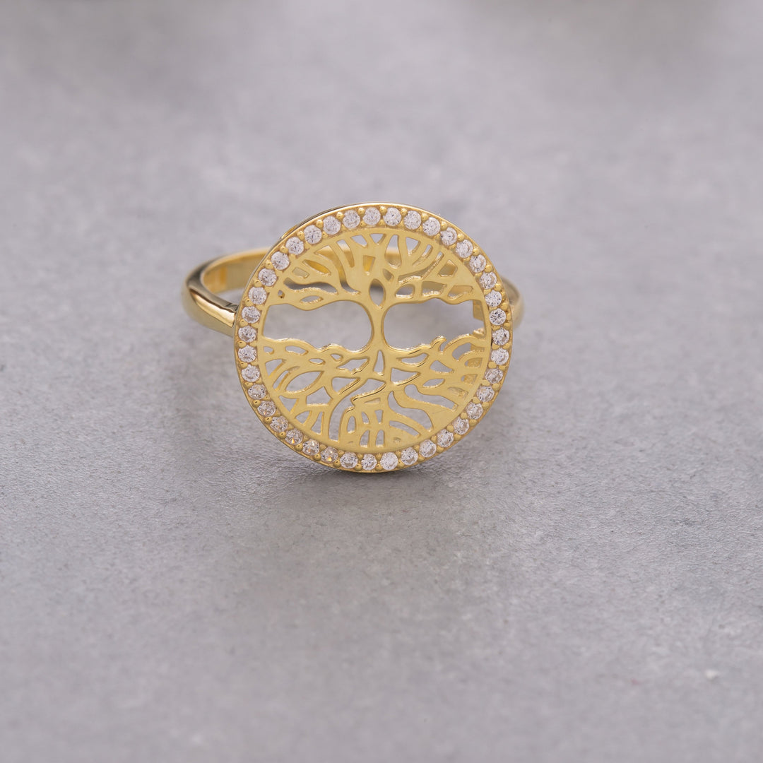 14K Solid Gold Tree of Life Ring Y101