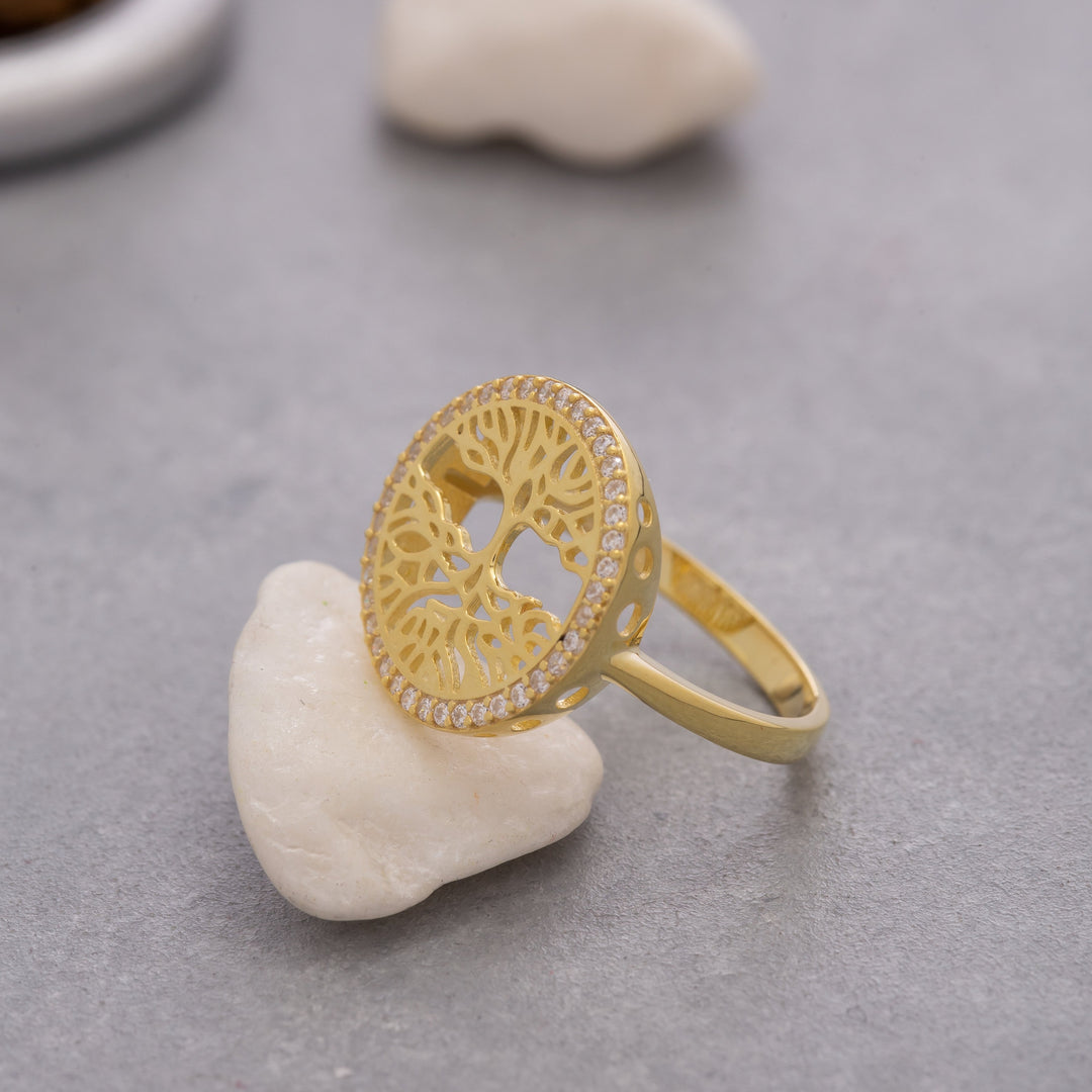 14K Solid Gold Tree of Life Ring Y101