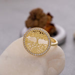 Load image into Gallery viewer, 14K Solid Gold Tree of Life Ring Y101
