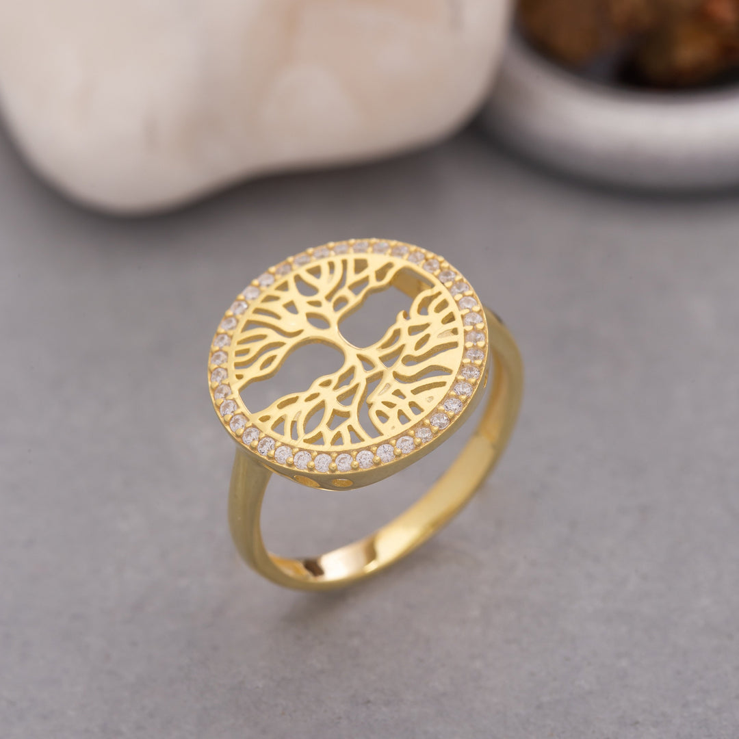 14K Solid Gold Tree of Life Ring Y101