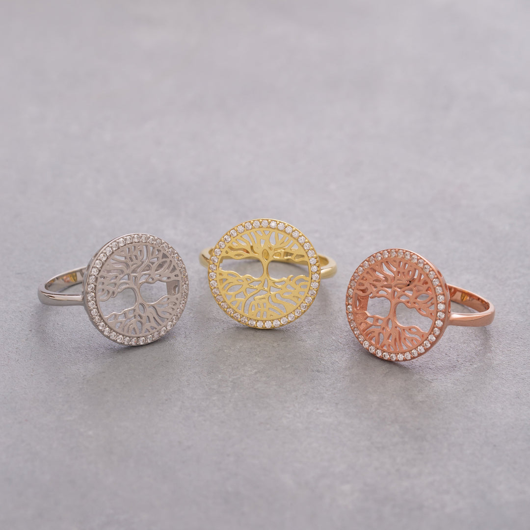 14K Solid Gold Tree of Life Ring Y101