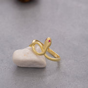 14K Solid Gold Snake Ring Y102