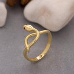 Load image into Gallery viewer, 14K Solid Gold Snake Ring Y102
