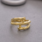 Load image into Gallery viewer, 14K Solid Gold Bamboo Ring Y103
