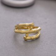 14K Solid Gold Bamboo Ring Y103