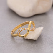 14K Solid Gold Infinity Ring Y132