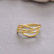 14K Solid Gold Leaf Ring Y107