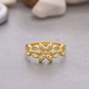 14K Solid Gold Flower Ring Y108