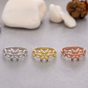 14K Solid Gold Flower Ring Y108