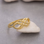14K Solid Gold Infinity Ring Y110