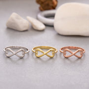14K Solid Gold Infinity Ring Y114