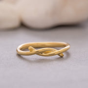 14K Solid Gold Love Knot Ring Y116