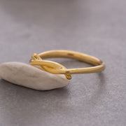 14K Solid Gold Love Knot Ring Y116