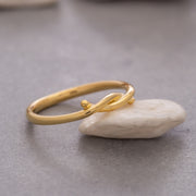 14K Solid Gold Love Knot Ring Y116