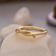 14K Solid Gold Love Knot Ring Y116