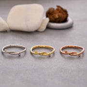14K Solid Gold Love Knot Ring Y116